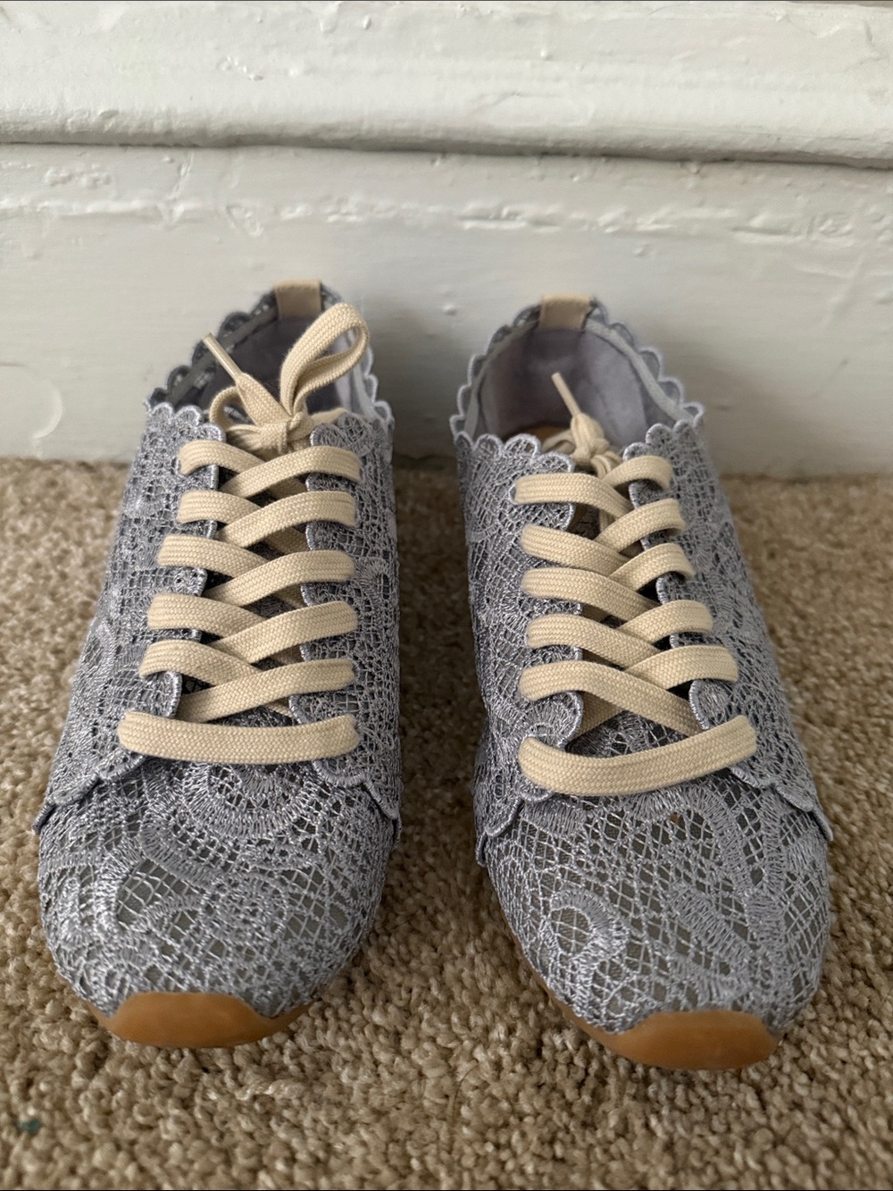 Dolce Vita Dusty Blue Dayana Sneakers with Cream Laces
